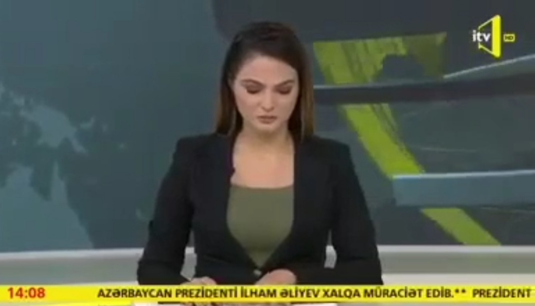 اشک شوق مجری تلویزیون در جمهوری آذربایجان در حین اعلام خبر آزادی برخی مناطق اشغالی/ ویدئو