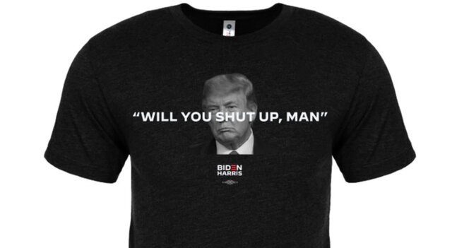 فروش تی‌شرت‌های “خفه می‌شوی مرد” از سوی کمپین بایدن