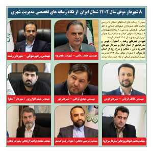 انتخاب ۸ شهردار برتر استان های شمالی از بین ۱۲۰ شهردار